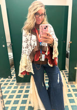 Load image into Gallery viewer, BLUE- Crochet Mesh Side Panel Wide Leg Jean