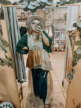 Load image into Gallery viewer, BLUE- Crochet Mesh Side Panel Wide Leg Jean