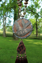 Load image into Gallery viewer, ARB- Huge Bird Pendant Cheetah Tassel Necklace