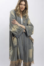 Load image into Gallery viewer, Oversized Denim Flower Patchwork Kimono