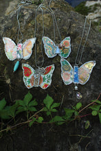 Load image into Gallery viewer, Necklace- Butterfly Vintage Tin Greens