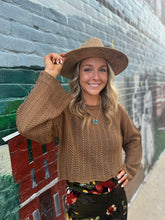 Load image into Gallery viewer, Zenana- Camel Cropped Knitted Sweater