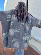 Load image into Gallery viewer, Oversized Denim Flower Patchwork Kimono