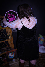 Load image into Gallery viewer, Zeppelin Collection- Black Velvet Spaghetti Dress