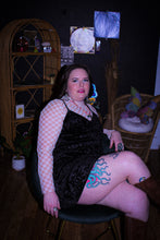 Load image into Gallery viewer, Zeppelin Collection- Black Velvet Spaghetti Dress