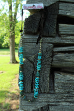 Load image into Gallery viewer, Necklace- Chunky Turq • Genuine Leather Necklace

