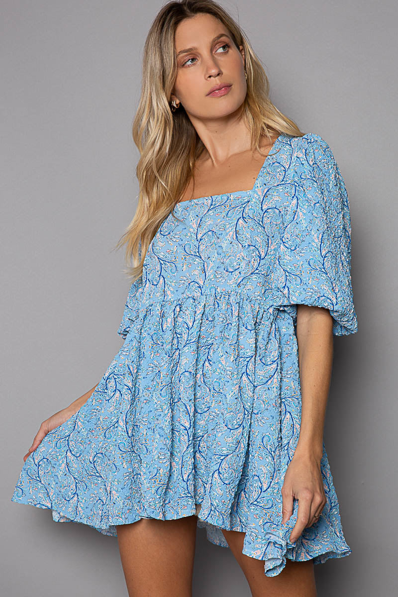 POL- Floral Babydoll Tunic/Mini Dress (2 Colors)