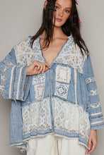 Load image into Gallery viewer, POL- Denim Lace Crochet Jacket
