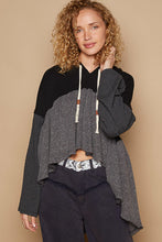 Load image into Gallery viewer, POL- Black Knit Crop Hoodie
