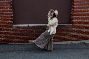 Easel- Mocha Tiered Wide Leg Pants