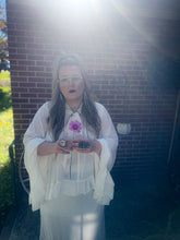 Load image into Gallery viewer, Oddi- Curvy Ivory Frill Sleeve Chiffon Hi Low
