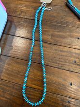 Load image into Gallery viewer, Necklace- Long Turq + Navajo Pearl Rounded
