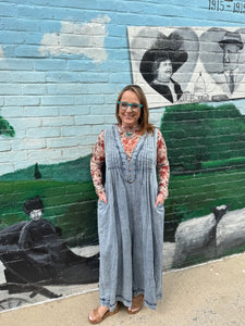 Pintuck Sleeveless Jumpsuit