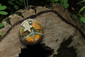 Necklace- Vintage Coffee Lid Tin Peace Sign