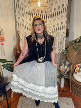 Load image into Gallery viewer, young threads- curvy ruffled tier maxi skirt (grey)
