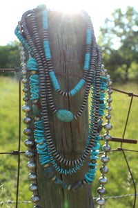 Necklace- Navajo • Turq Chip Long (1st necklace at top in picture)