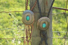 Load image into Gallery viewer, Necklace- Genuine Leather Concho Bolo (2 colors)

