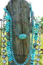 Load image into Gallery viewer, Necklace- Long Turq + Navajo Pearl Rounded
