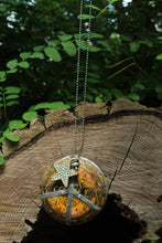 Load image into Gallery viewer, Necklace- Vintage Coffee Lid Tin Peace Sign
