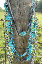 Load image into Gallery viewer, Necklace- Long Turq + Navajo Pearl Rounded
