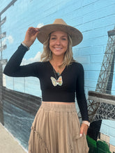 Load image into Gallery viewer, Zenana- Black Ribbed Crossover Crop Top
