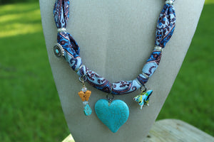Necklace- Heart Scarf Charm