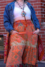 Load image into Gallery viewer, Kantha Bae- Lotus Pants Orange Green Wine
