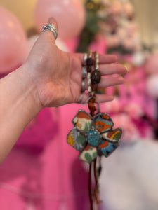 Necklace- Vintage Tumbled Mexican Tile Flower