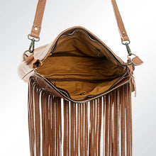 Load image into Gallery viewer, American Darling- Floral Hand Tooled Fringe Crossbody
