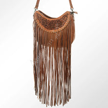 Load image into Gallery viewer, American Darling- Floral Hand Tooled Fringe Crossbody
