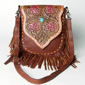 American Darling- Leather Floral Hand Tooled Pink Floral