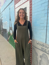 Load image into Gallery viewer, Zenana- Olive Knit Wide Leg Jumpie
