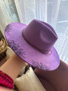 HATS- Lilac Floral Sunflower Side