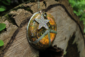 Necklace- Vintage Coffee Lid Tin Peace Sign