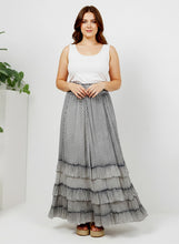 Load image into Gallery viewer, young threads- curvy ruffled tier maxi skirt (grey)
