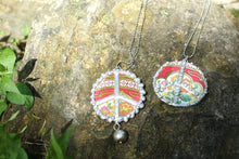 Load image into Gallery viewer, Necklace- Soldered Vintage Tin Peace Sign
