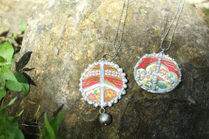 Necklace- Soldered Vintage Tin Peace Sign
