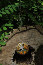 Load image into Gallery viewer, Necklace- Vintage Coffee Lid Tin Peace Sign
