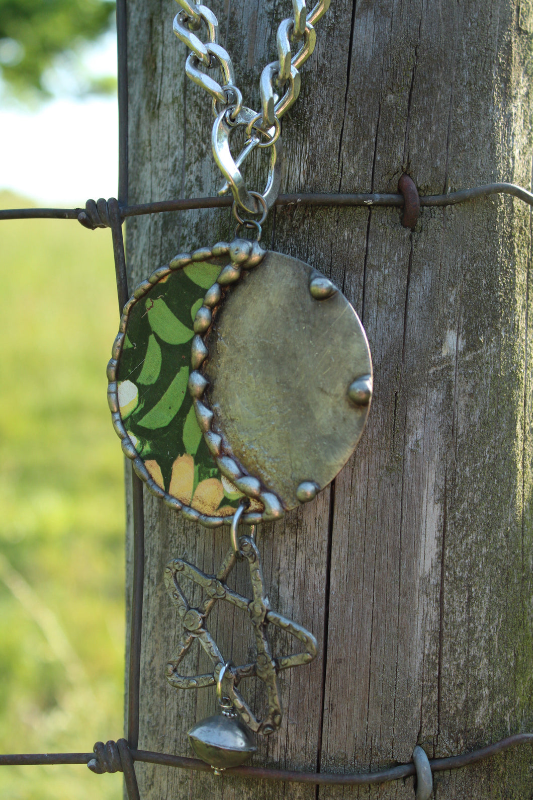 ABA- Vintage Tin Moon Star Necklace