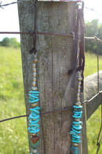 Load image into Gallery viewer, Necklace- Chunky Turq • Genuine Leather Necklace
