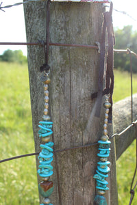 Necklace- Chunky Turq • Genuine Leather Necklace
