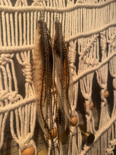 Load image into Gallery viewer, EARRINGS- FEATHERS Brown Chains
