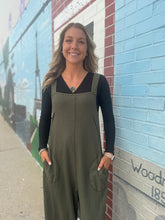 Load image into Gallery viewer, Zenana- Olive Knit Wide Leg Jumpie
