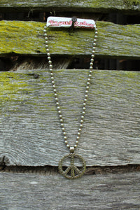Necklace- Peace Sign Etched pendant only
