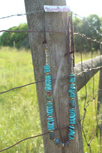 Load image into Gallery viewer, Necklace- Chunky Turq • Genuine Leather Necklace
