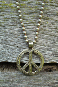 Necklace- Peace Sign Etched pendant only