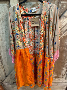 MORGAN FACTORY- Floral Orange Kimono