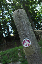 Load image into Gallery viewer, Necklace- Double Sided Kantha Peace Sign
