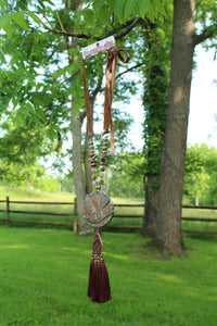 ARB- Huge Bird Pendant Cheetah Tassel Necklace