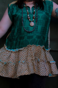 Get Ready Ruffle Tunic Green